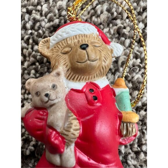 Vintage Christmas Ornament, sleeping teddy bear holding a bear  CVS dated 1997 - Picture 2 of 5